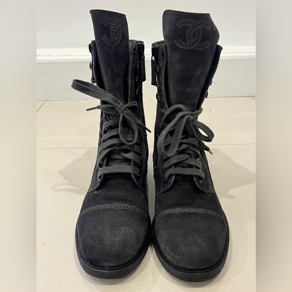 CHANEL Black Combat & Moto Boots - Picture 4 of 11